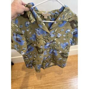 Tiki Reef Hawaiian Women’s Shirt Sz Sm Beach Vacation Summer Tropical Button